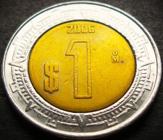 Moneda bimetal 1 NUEVO PESO - MEXIC, anul 2006 * cod 4059