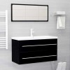 Set mobilier de baie, 2 piese, negru, PAL