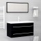 Set mobilier de baie, 2 piese, negru, PAL