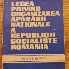 Legea privind organizarea apararii nationale a Republicii Socialiste România