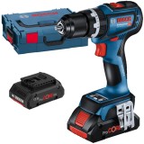 Bosch GSB 18V-90 C - Masina de gaurit si insurubat cu percutie cu 2 acumulatori Li-Ion 18 V 4 Ah 64 Nm motor fara perii valiza speciala