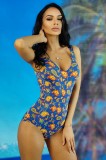SW2369-49 Costum de baie intreg cu burete si print abstract, S/M