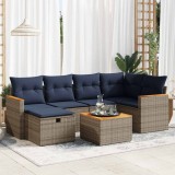Gossi set canapele de gradina, 7 piese, cu perne, gri, poliratan