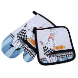 Set manusa de bucatarie Pufo Chef of Cuisine pentru gratar sau cuptor si suport pentru vase fierbinti