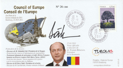 Personalitati,FDC 2011,Vizita si discurs Presedinte Traian Basescu , autograf foto