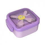 Caserola 2in 1 cu lingurita si furculita, mov, U-Grow