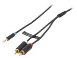 Cablu Audio Jack 3.5mm la RCA Aurit 2m Negru