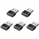 Cumpara ieftin Set 5x Adaptor mini USB tip C la USB, viteza rapida de transfer - Negru