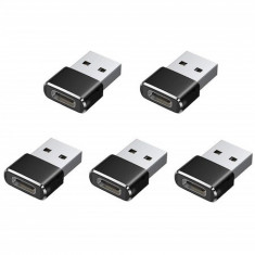 Set 5x Adaptor mini USB tip C la USB, viteza rapida de transfer - Negru