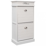 Cumpara ieftin Pantofar, alb, 50 x 28 x 98 cm, lemn de paulownia
