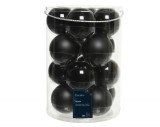 Cutie cu 16 globuri asortate Baubles, Decoris, &Oslash;8 cm, sticla, negru