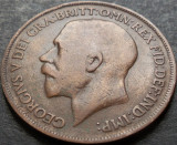 Moneda istorica 1 (ONE) Penny - ANGLIA, anul 1915 *cod 4691 B - GEORGIVS V