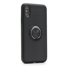 Husa iPhone 11 Pro, cu Suport Telefon tip Inel / Ring si Placa Metalica, Negru foto