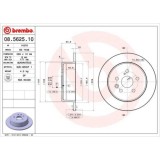 Set discuri frana Lexus: ES (Vcv10); Toyota: Camry (V2), Carina 5 (T17), Celica (T20)., punte spate, 269x10, plin, BREMBO