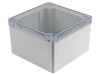 Carcasa universala HAMMOND 1554QA2GYCL Policarbonat Gri Capac Transparent IP68 140x140x90mm