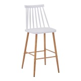 Cumpara ieftin Scaun de bar Aurora I, Pako World, PP, Alb-Natural, 42x47x99 cm