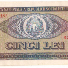 SV * Romania 5 LEI 1966 * RSR * Seria A.0182 * AUNC +