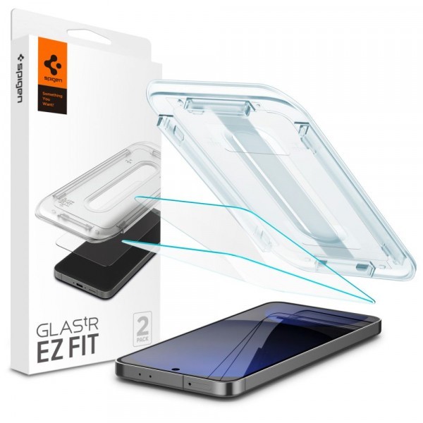 Folie de protectie Ecran Spigen GlastR EZ FIT pentru Samsung Galaxy A56 A566 / S24 FE S721, Sticla Securizata, Full Glue, Set 2 bucati AGL08729