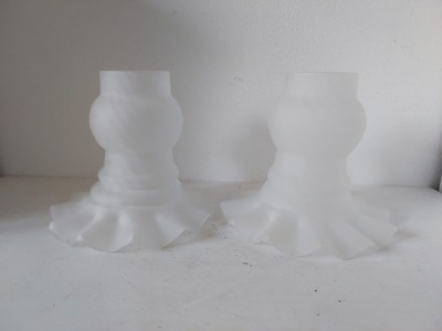 Lot 2 bucati abajur / bura din sticlă mată pentru candelabre, lămpi, 17cm inaltime foto