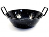 Tigaie profesionala adanca pentru prajit sau servit, otel emailat EV, diametru 24 cm, 1.7 litri, 2 manere, Pata Negra, GRC87024