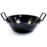 Tigaie profesionala adanca pentru prajit sau servit, otel emailat EV, diametru 24 cm, 1.7 litri, 2 manere, Pata Negra, GRC87024