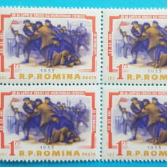 TIMBRE ROMANIA 1963 l.p.554 30ani luptele muncitorilor ceferisti bl, 4 val. MNH*
