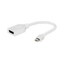 CABLU video GEMBIRD, adaptor Mini-DisplayPort (T) la DisplayPort (M), 10cm, rezolutie maxima Full HD (1920 x 1080) la 60Hz, alb, &quot;A-mDPM-DPF-001-W&quot; (t