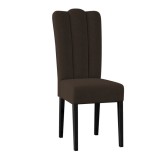 Scaun bucatarie / living fix Wog, tapitat, lemn + stofa, maro + wenge