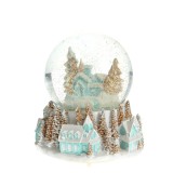 Glob apa Craciun cu led si zapada 16 cm