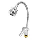 Baterie bucatarie Flow cu pipa flexibila, 2 functii, crom, zinc
