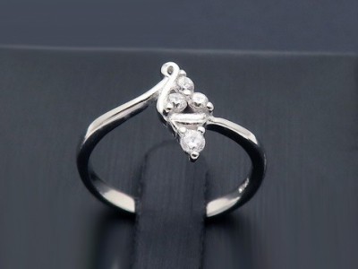 Inel ARGINT Rodiat -- Flower-- Swarovski 925 CZ arg232 foto