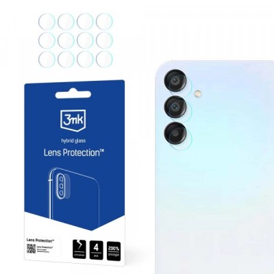 Folie de protectie Camera Spate 3MK Protection pentru Samsung Galaxy A15 5G A156, Sticla Securizata, Set 4 bucati, Transparenta foto