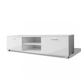 Cumpara ieftin Comoda TV, alb extralucios, 140 x 40,5 x 35 cm