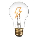 Lampă Decorativă LED, Model Fulger, Diametru 6cm, &Icirc;nălțime 10cm, Conector USB Type-C, Transparent