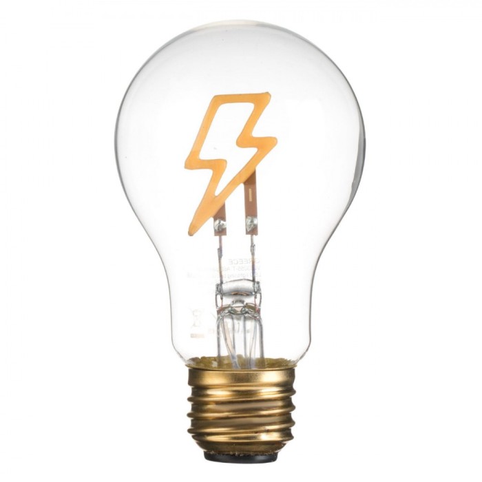 Lampă Decorativă LED, Model Fulger, Diametru 6cm, &Icirc;nălțime 10cm, Conector USB Type-C, Transparent