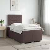 Cumpara ieftin Pat boxspring cu saltea Maro inchis 120 x 200 cm Tesatura