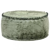 Fotoliu puf rotund, verde, 40 x 20 cm, catifea