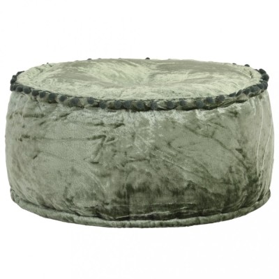 vidaXL Fotoliu puf rotund, verde, 40 x 20 cm, catifea 287567 foto