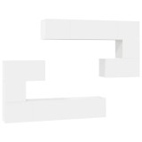 Cumpara ieftin Set dulapuri TV, 8 piese, alb, lemn prelucrat