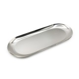 Tavă metalică ovală, 22 cm, argintie