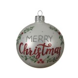 Cumpara ieftin Glob - Text - Merry Christmas - Winter White | Kaemingk