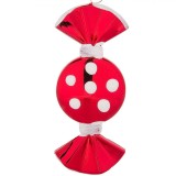 Ornamente Crăciun, Bomboane Roșii Strălucitoare, Buline Albe, 9cm, Set 6 Bucăți, Oem
