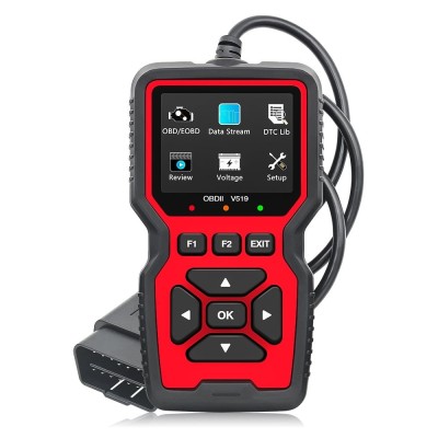 Tester Diagnoza Auto Techstar V519 OBD2, diagnoza motor, citire si stergere coduri eroare, tensiune baterie, compatibil masini OBDII, afisaj color foto