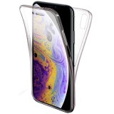 Husa silicon 360 compatibila cu iPhone X / iPhone XS Fata Spate Transparent