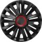 Set capace roti auto Cridem Royal RR 4buc - Negru/Rosu - 15&#039;&#039; Garage AutoRide