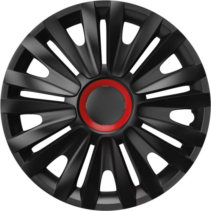 Set capace roti auto Cridem Royal RR 4buc - Negru/Rosu - 15&#039;&#039; Garage AutoRide