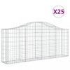 Cosuri gabion arcuite 25 buc, 200x30x80/100 cm, fier galvanizat