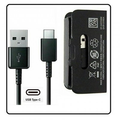 Cablu de Date si Incarcare USB la USB Type-C Samsung EP-DG970BBE, 1.0 m, Negru, Original foto