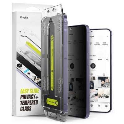 Folie pentru Samsung Galaxy S24 (set 2) - Ringke Easy Slide Tempered Glass - Privacy foto