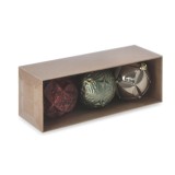 Set 3 globuri brad Craciun polistiren multicolor 10 cm